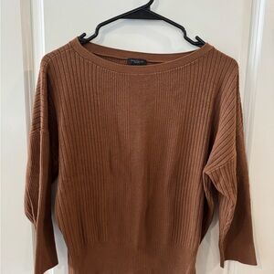 Ann Taylor Factory Brown Ribbed Sweater